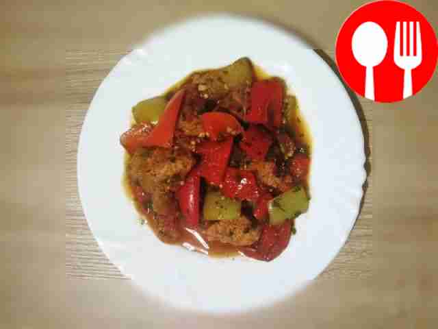 Пряные и яркие овощи со свиной вырезкой