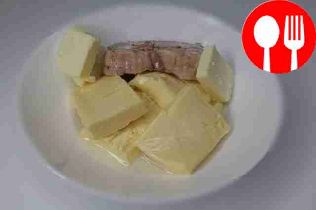 Place cod liver, cream cheese and butter in a...