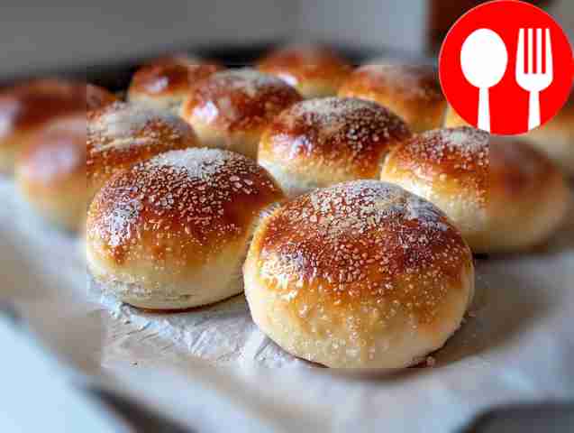 Quick fluffy buns on margarine made from yeast-free dough