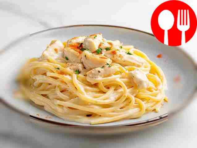 Milk spaghetti with chicken