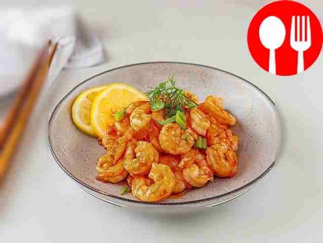 Fried shrimp in oyster sauce