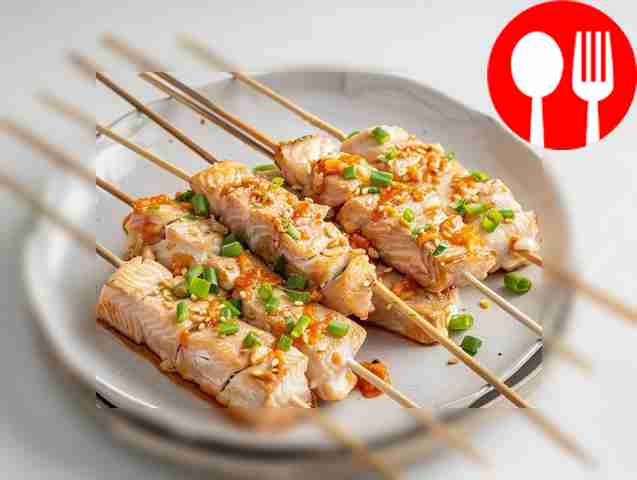 Trout skewers in a steamer