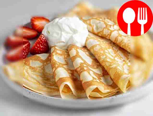 Диетические блинчики на кефире с кипятком Diet pancakes with kefir and boiling water