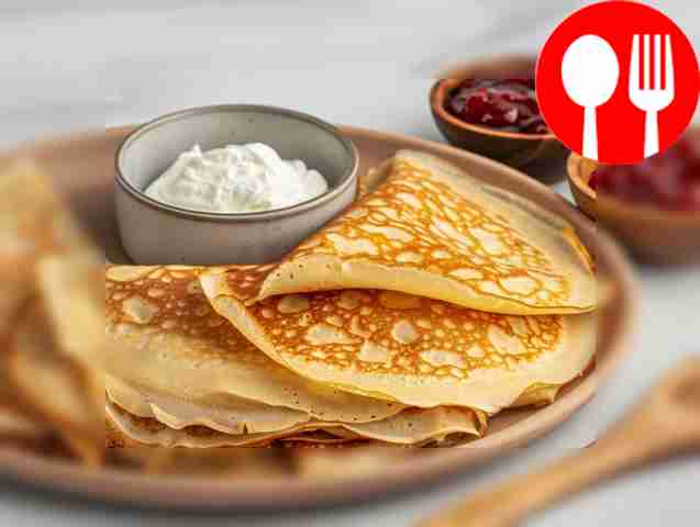 Tender pancakes with milk powder