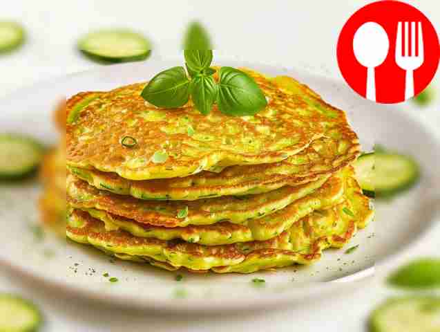 Healthy pancakes with zucchini