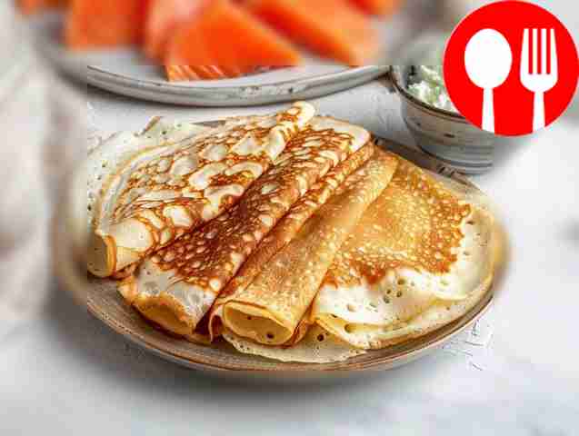 Tender pancakes with almond milk