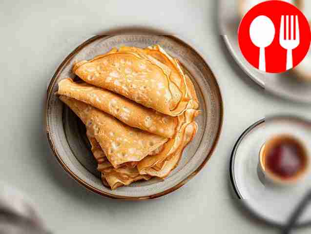 Delicious pancakes on matsoni