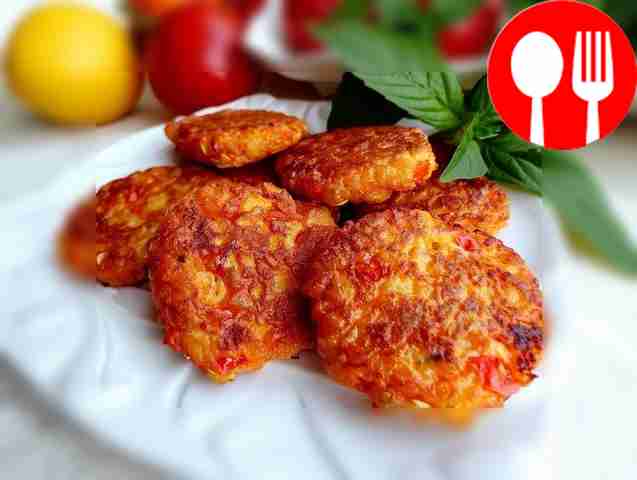 Light tomato and mint pancakes