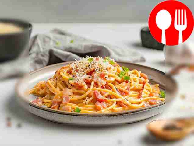 Нежная паста карбонара Tender carbonara pasta