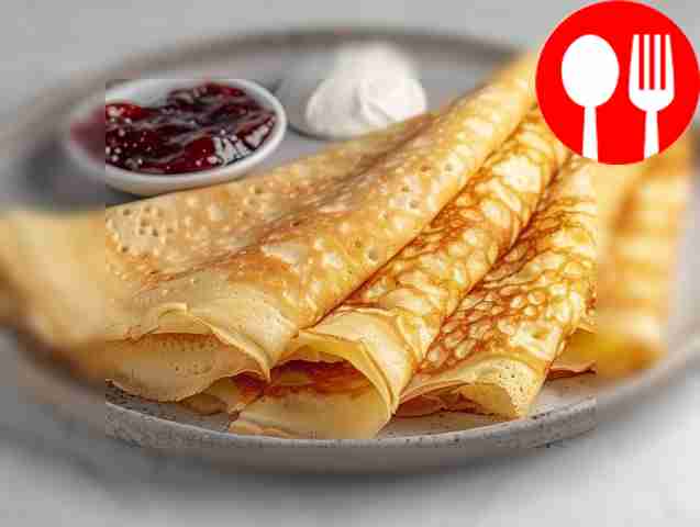 Нежные блинчики с вареньем Tender pancakes with jam