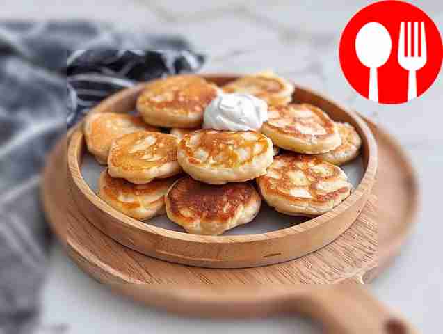 Пышные оладьи на кефире Lush pancakes with kefir