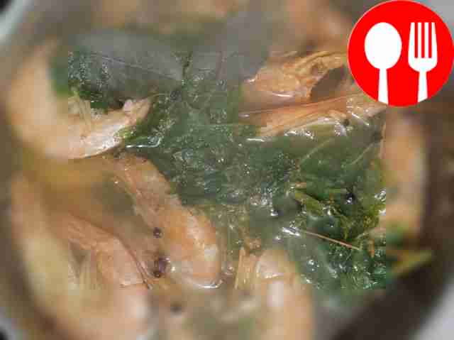 Boiled tiger prawns