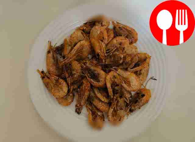 Жареные королевские креветки в панцире