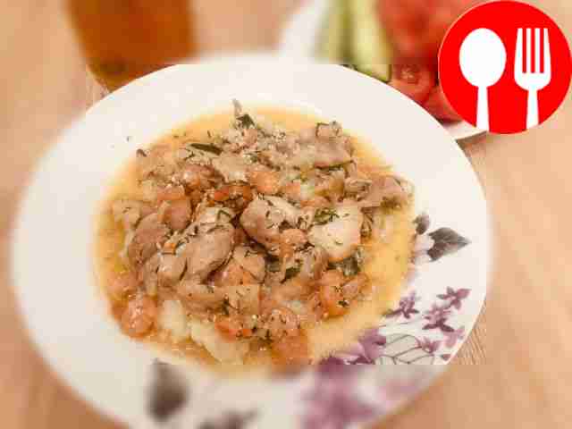 Serve the finished dish hot, supplemented with...