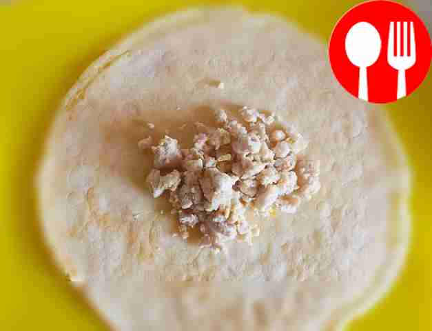 Place turkey meat filling in each pancake and...