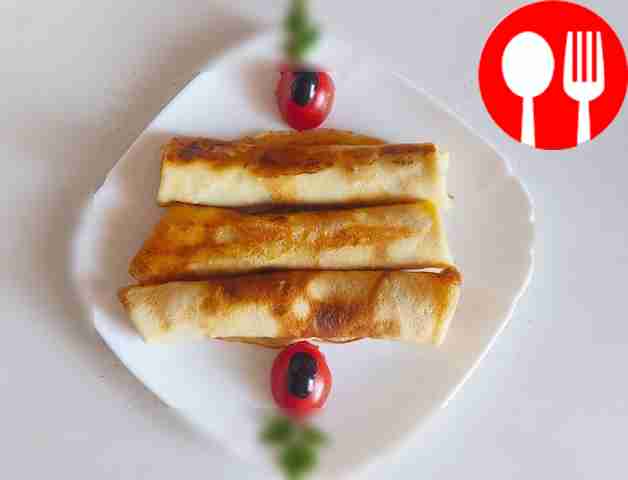 Блинчики с печенью и свежей зеленью