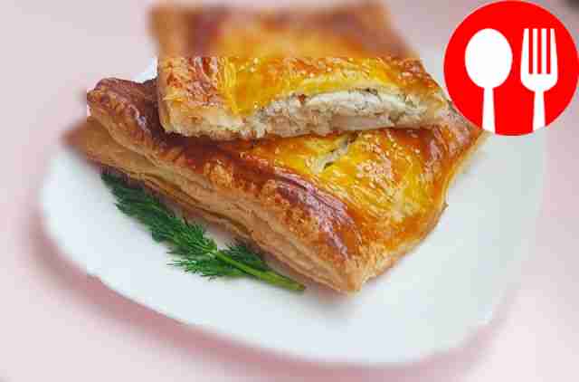 Baked rosy fish in dough