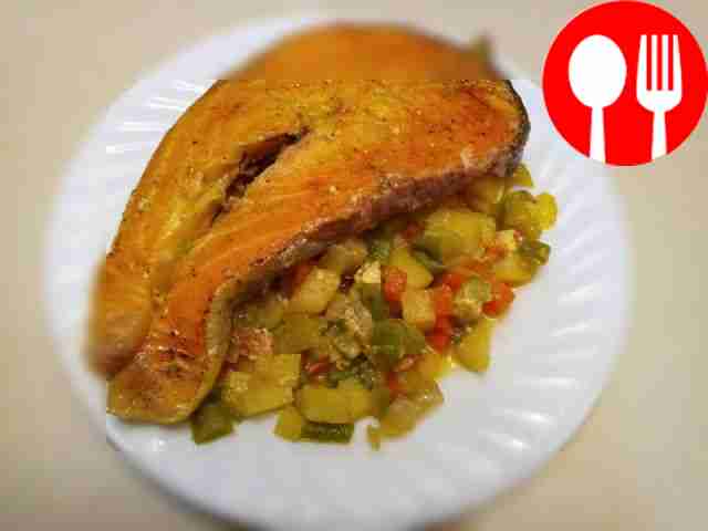 Fragrant trout with vegetables