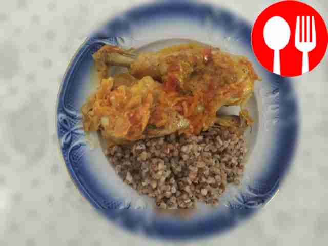 Сытное чахохбили из куриной голени с овощами