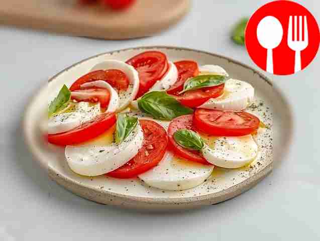 Легкий итальянский салат капрезе Light Italian caprese salad