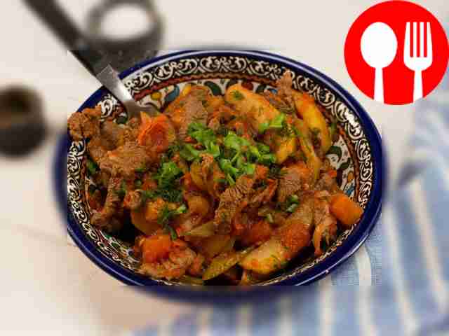 Азу из говядины с солеными огурцами