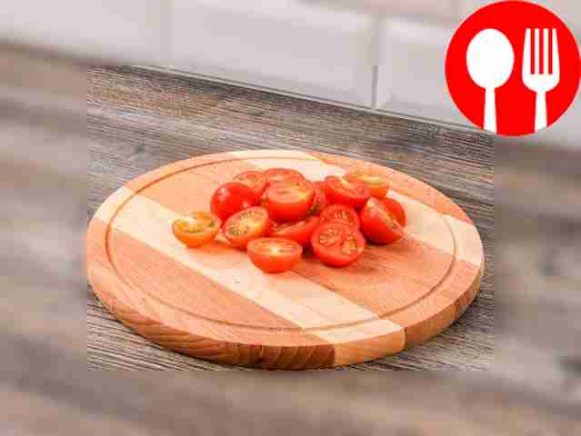 Chop the cherry in half.