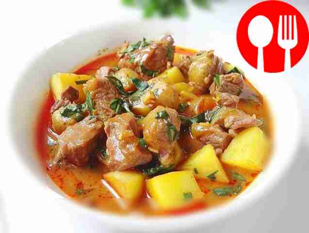 Azu in Tatar style with zucchini and potatoes
