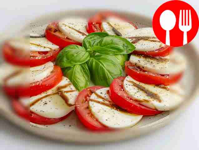 Caprese salad with oyster sauce