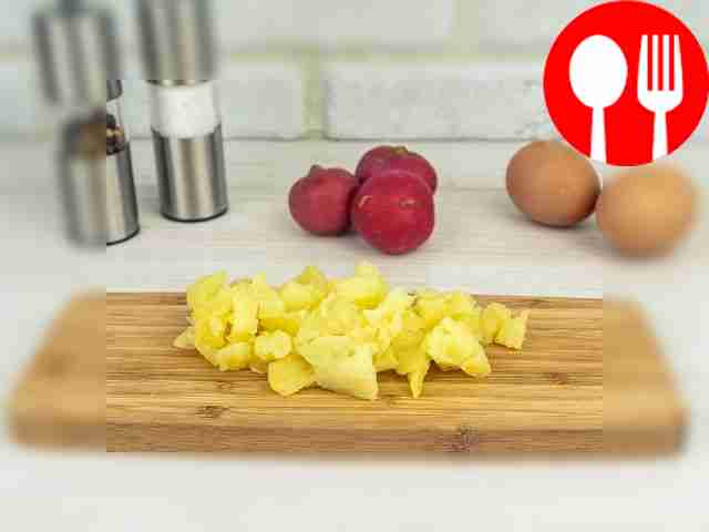 Try to cut the potatoes into small cubes.