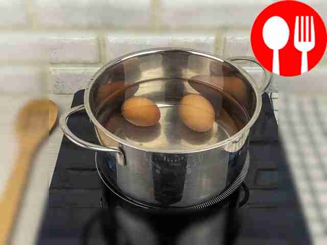 Boil the eggs according to the classic method...