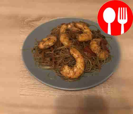 Фунчоза с креветками и овощами Funchoza with shrimp and vegetables