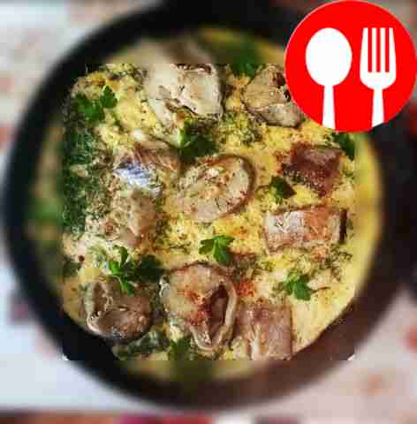 Before serving, garnish the dish with parsley...