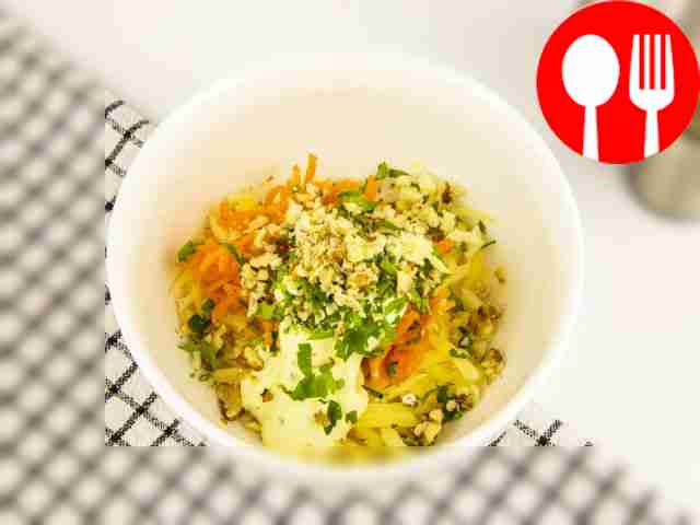 For the filling, mix Korean carrots, garlic,...