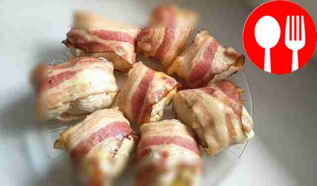 Chicken wraps in bacon