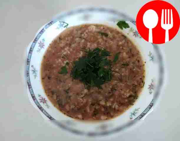 Thick soup kharcho with spices