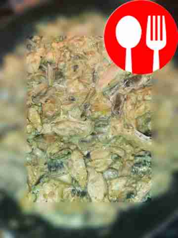 Chicken fricassee with mushrooms