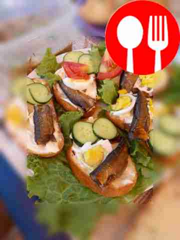 Hearty sandwiches with sprats
