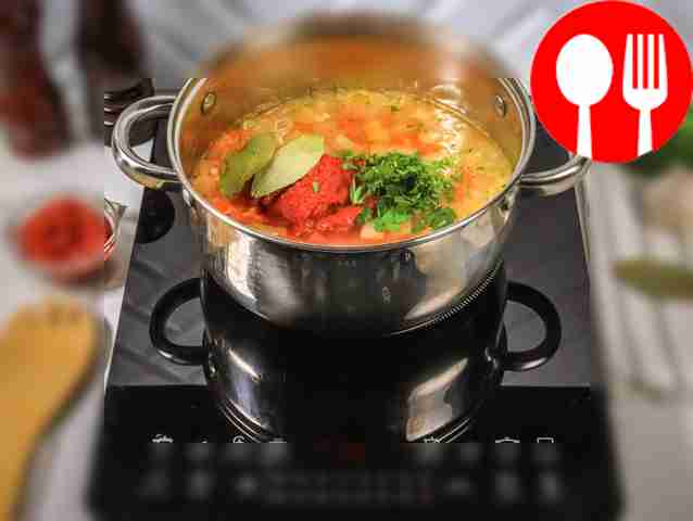 Add chopped herbs, tomato paste and bay leaf...