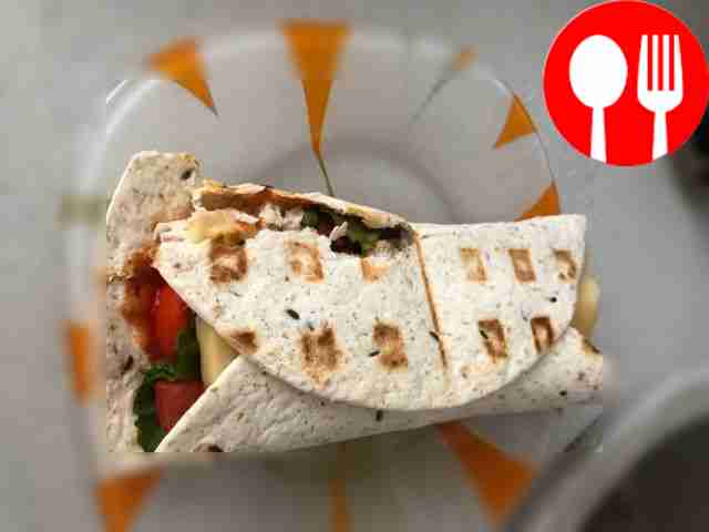 Healthy shawarma in an electric waffle iron