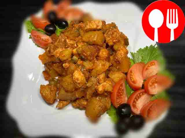 Нежное азу с куриным филе