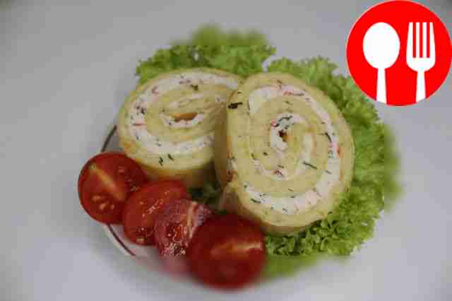 Popular roll with crab sticks and cheese
