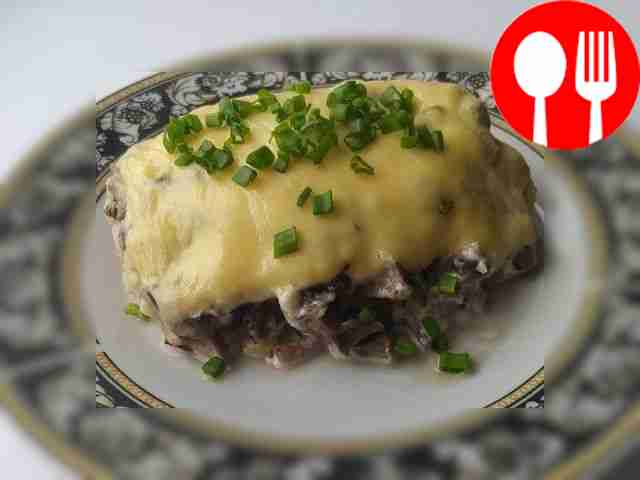 Аппетитная индейка с сыром и грибами