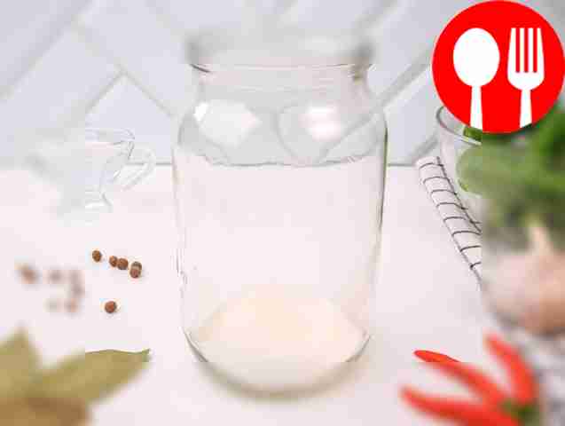 Pour sugar into the bottom of a sterilized jar.