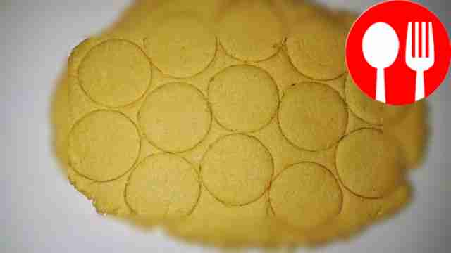 Place the cheese into the resulting dough and...