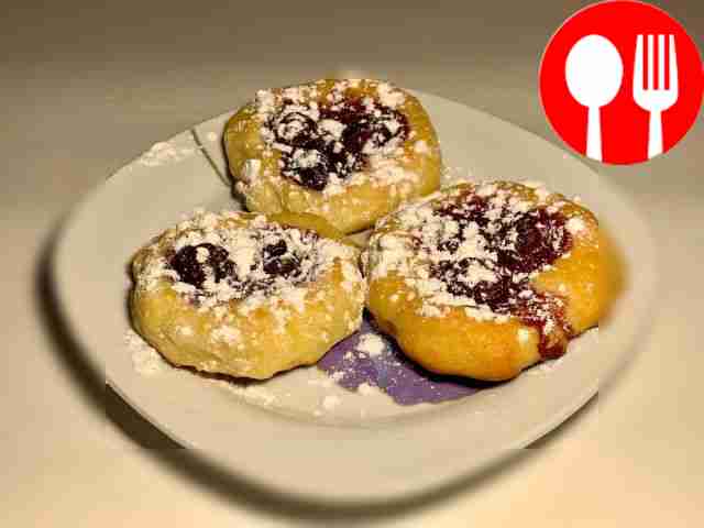 Curd cookies with cherries