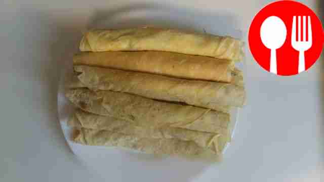 Delicious pancakes with salmon