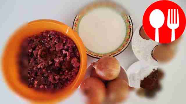 Place the minced meat in a large container,...