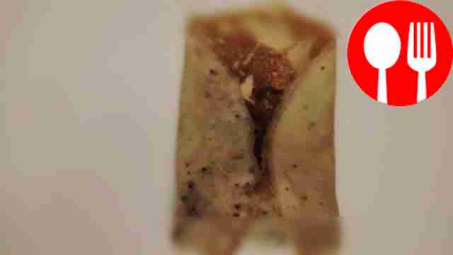 Place the meat in the middle of the pancake...