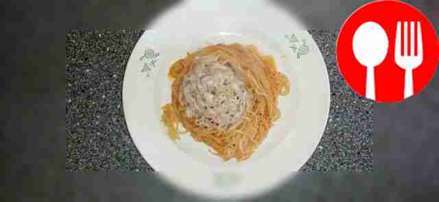 Макаронные гнезда с фаршем