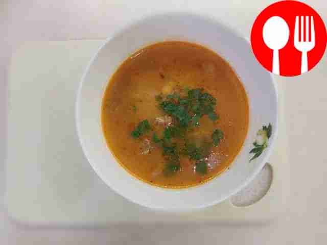 Домашний суп харчо из говядины с аджикой